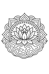 Botanical Mandala coloring page for adults 