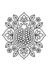 Botanical Mandala coloring page for adults 
