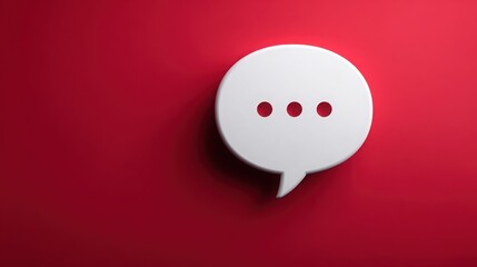 A white speech bubble with three dots in the middle