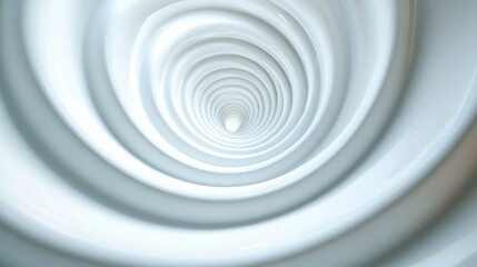 A swirling tunnel of smooth, white curves that creates a sense of depth and motion.