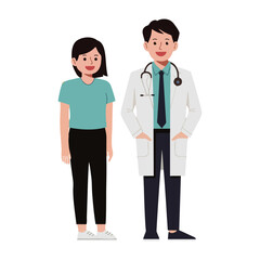 Fototapeta premium Friendly Doctor Consulting With Smiling Patient in a Calm Medical Environment Representing Trust and Professional Care