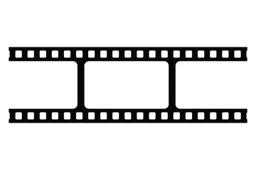 Film Strip Icon Black and White Movie Frame Vector Illustration