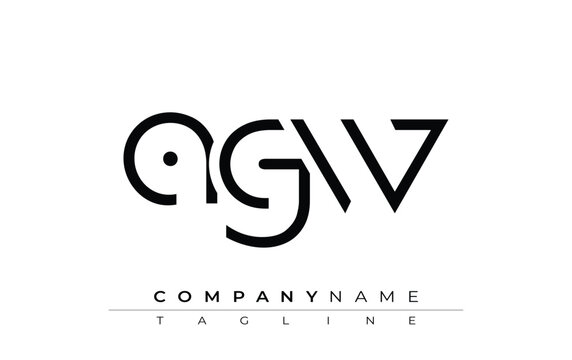 AGW abstract letter design. Modern Business Logo Design With Abstract Typography and Contemporary Style