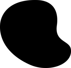 Irregular, fluid shape with a smooth and organic contour resembling a floating figure.