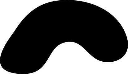 Abstract blobby shape with smooth, curved arcs forming a fluid structure.