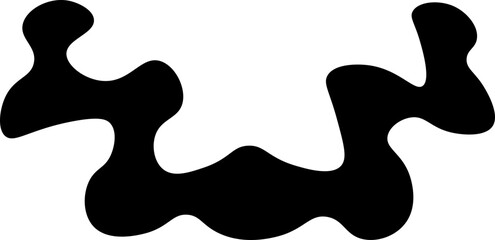 Intricate organic shape with a combination of fluid, wavy, and curvy elements, filled with black.