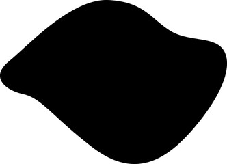 Black abstract shape with an irregular, freeform contour that appears hand-drawn.