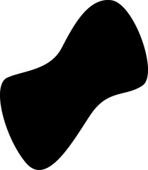 Black abstract shape with a minimalist approach, featuring fluid and soft curves.