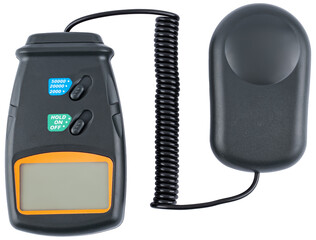 Luxmeter, a device for measuring illuminance, on a white background in insulation