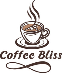 Obraz premium A vector illustration text coffee bliss with white background.
