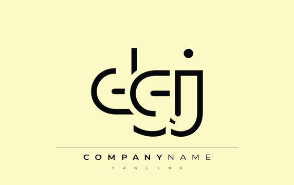DGJ abstract letter design. Modern Business Logo Design With Abstract Typography and Contemporary Style