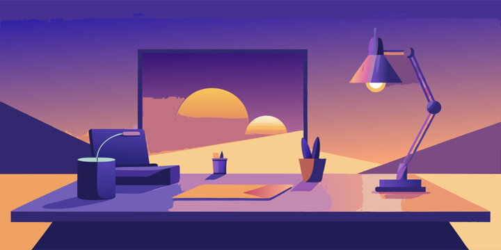 Modern creative workspace banner featuring a smooth calming pastel purple gradient background perfect for digital marketing and online advertising - Powered by Adobe
