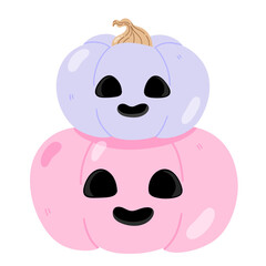 Pastel Halloween Clipart with Cute Ghosts and Witches