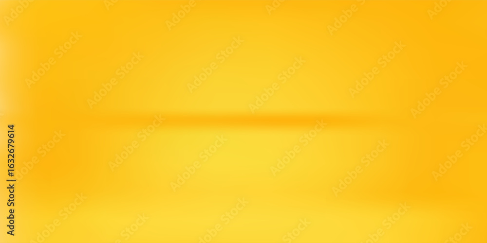 Poster yellow background abstract with gradient in empty room studio, yellow empty room studio gradient use
