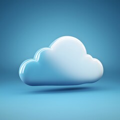 Soft Blue Cloud in Minimalist Background with Blank Space