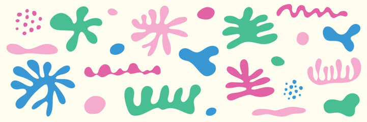Collection of abstract organic shapes. Hand drawn elements. Vector illustration
