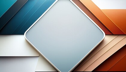 ui element mockup with textready center abstract border flat design illustration