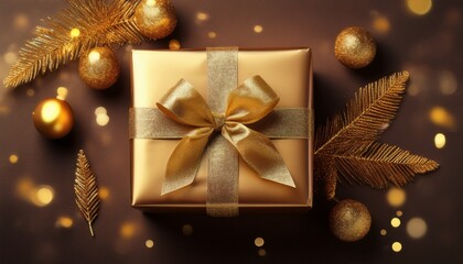 festive gift with gold accents