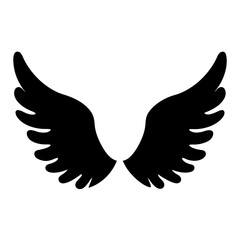 Angel wings vector graphic design element for tattoo or logo creation and diy projects clipart