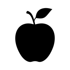 Black apple silhouette vector illustration for healthy eating and fruit design projects vector