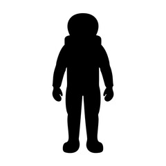 Astronaut silhouette in space suit vector illustration for space exploration and science projects
