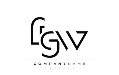 FGW abstract letter design. Modern Business Logo Design With Abstract Typography and Contemporary Style