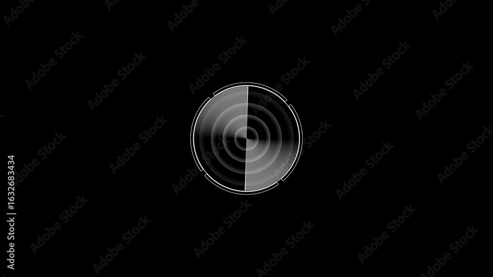 Poster green radar screen with scanning beam and circular grid - overlay animation for video compositing . 