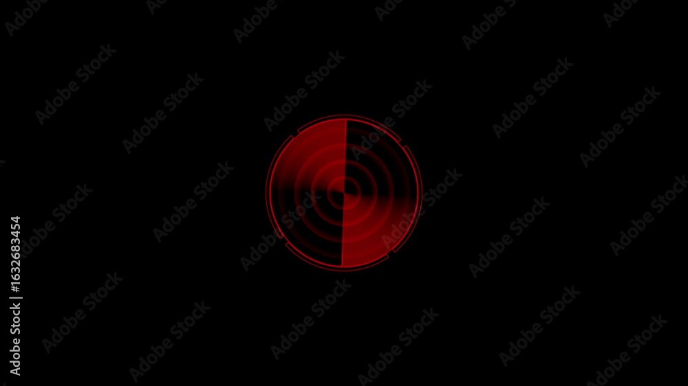 Poster green radar screen with scanning beam and circular grid - overlay animation for video compositing . 