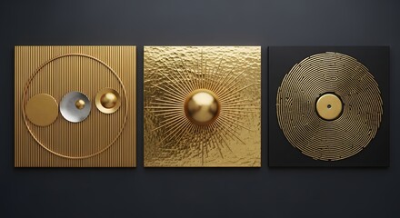 Abstract gold art design golden sphere modern luxury interior decor wall art decoration style