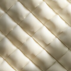 Obraz premium Quilted Satin Fabric Close-Up with Diamond Pattern and Gradient Champagne to Ivory Tones on White Background