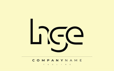 HGE abstract letter design. Modern Business Logo Design With Abstract Typography and Contemporary Style