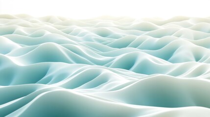 Obraz premium Serene undulating waves in soft blue tones under a bright sky