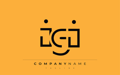 IGI abstract letter design. Modern Business Logo Design With Abstract Typography and Contemporary Style