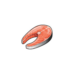 Salmon meat icon logo flat vector design