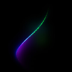 Colorful abstract curved light gradient against a black background