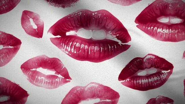 Red lips print pattern