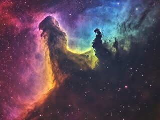 Fototapeta premium Vast Colorful Gas Clouds in Cosmic Space with Stars and Nebulae