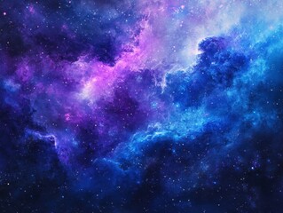 Fototapeta premium Colorful Cosmic Clouds in Vibrant Purple and Blue Hues