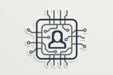 Obraz premium Symbolic representation of digital identity within interconnected circuitry showcasing the fusion of technology and human experience through abstract design elements and modern aesthetics