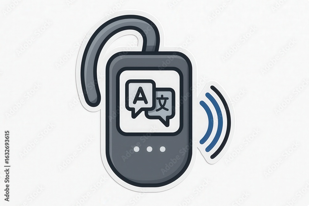Poster advanced digital translation device facilitating seamless cross-cultural communication with intuitiv