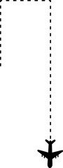It incorporates a dashed line path with straight corners that returns to its starting point, ideal for round trip travel routes.