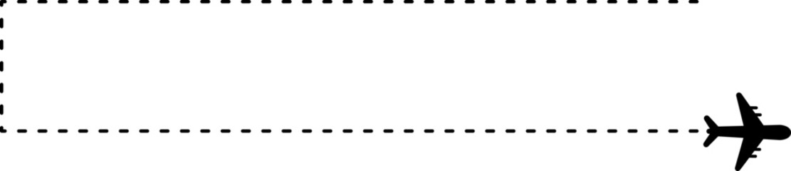 It features a dashed line path with straight corners that makes a return trip, suitable for journeys with a specific turnaround point.