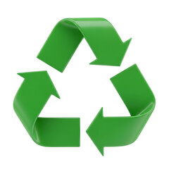 Obraz premium Green recycling symbol isolated on transparent background