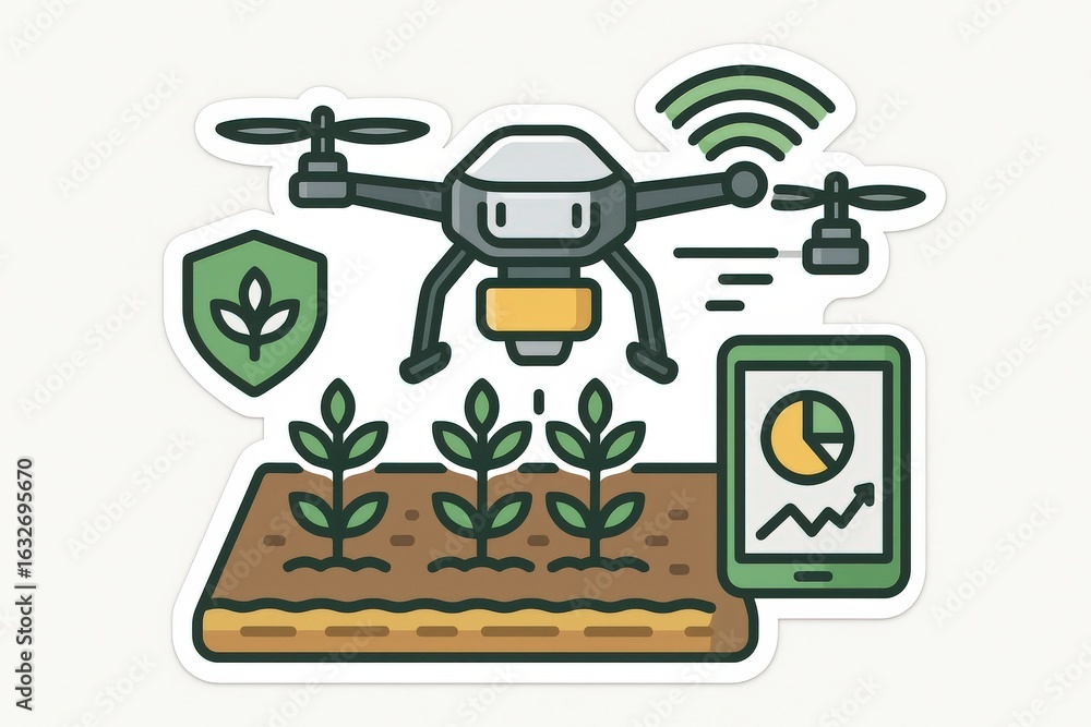 Aufkleber advanced drone technology in modern agriculture facilitating precision farming and crop monitoring t