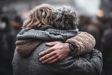 Capture the warmth of friends comforting one another after a disagreement, fostering reconciliation and lasting bonds. This image symbolizes emotional support and the power of forgiveness