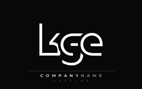 KGE abstract letter design. Modern Business Logo Design With Abstract Typography and Contemporary Style