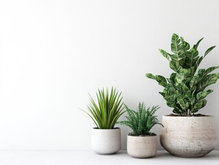 Obraz premium Elegant Indoor Plants in Minimalistic Pots for Contemporary Decor