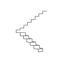 Stylized Stairway Illustration Ascending with Sharp Angularity and Modern Geometric Simplicity Depicting Progression and Achievement in Clean Linear Design