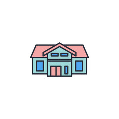 suburban house icon. linear style sign for mobile concept and web design. Vector icon. Symbol, logo illustration. Vector graphics