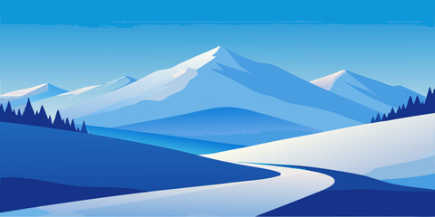 A subtle and elegant winter gradient background design featuring soft pale blue hues transitioning into a crisp snow white tone perfect for seasonal advertising and promotional banners